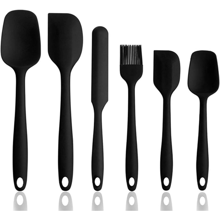 DSstyles Silicone Spatula Set, 6 Pcs Utensil Set for Cooking Baking Heat  Resistant Stainless Steel Core Cooking Utensils Set Including Tongs, Spatula,  Spoon, Brush Gray 