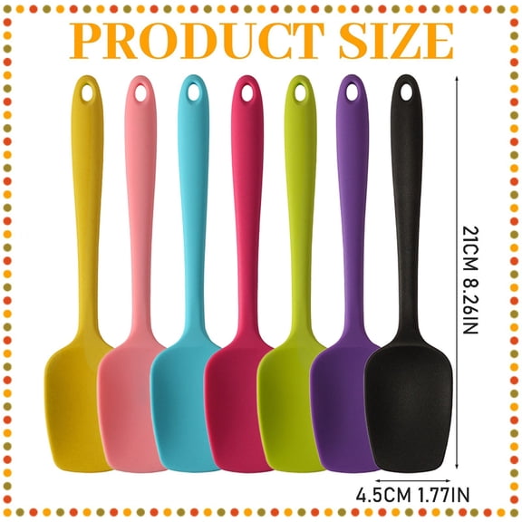 Silicone Spatula Spoon Set, Heat Resistant Rubber Spoonula, Seamless Non-Stick Flexible Scrapers for Baking Mixing Tool, 4 Pack