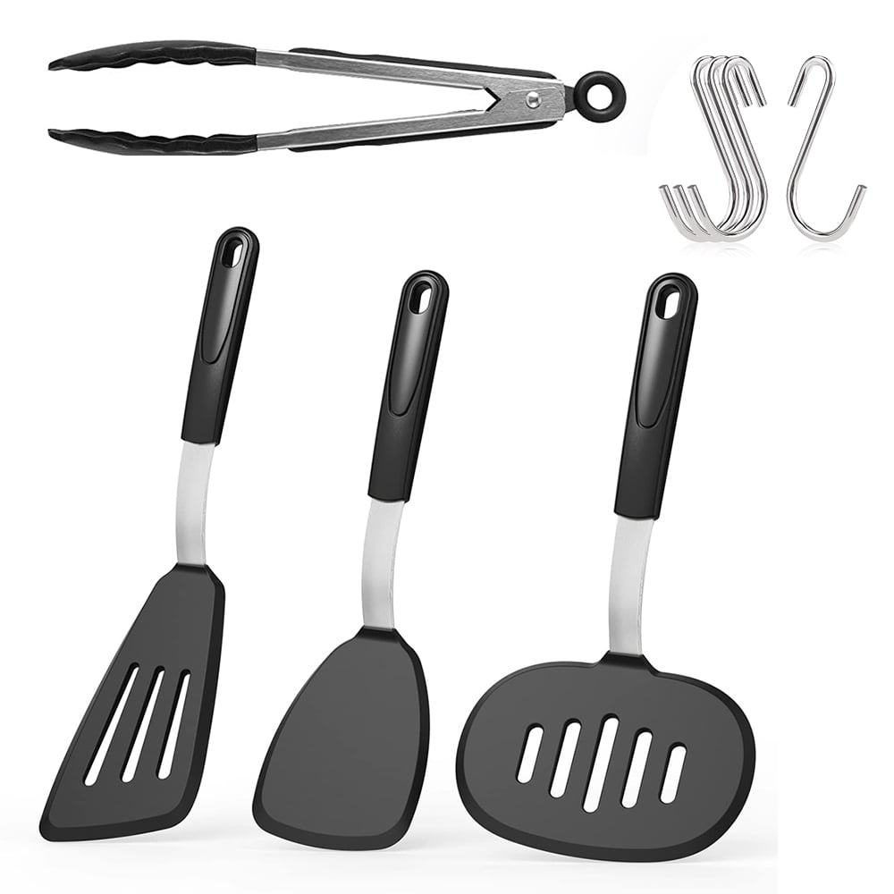 Silicone Spatula Turner Set of 3, Beijiyi 600°F Heat Resistant Cooking  Spatulas for Nonstick Cookware, Large Flexible Kitchen Utensils BPA Free  Rubber