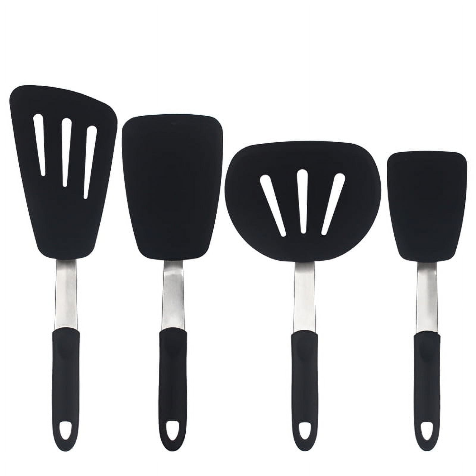 Silicone Spatula Turner, Heat Resistant Cooking Spatulas for Nonstick Cookware, Large Flexible