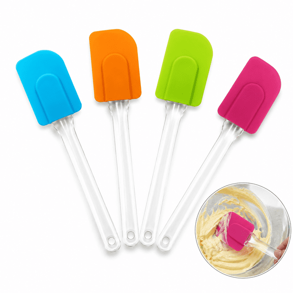 Artrylin 4Pcs Silicone Spatula Set  10in Heat Resistant Rubber Spatulas for Cooking & Baking  Non-Stick Kitchen Utensils for Mixing, Scraping Bowls, Spreading Butter  Food Grade & Dishwasher Safe