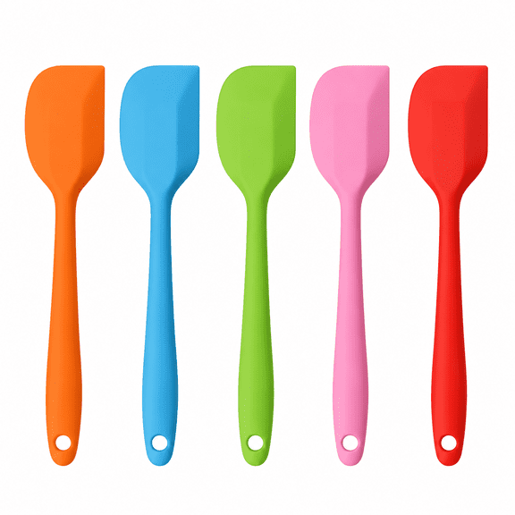 5 Pack Silicone Spatula Set, 8.5 Inch Small Rubber Spatulas, Seamless One-Piece Design, Heat Resistant, Non-Stick Flexible Baking & Mixing Scraper
