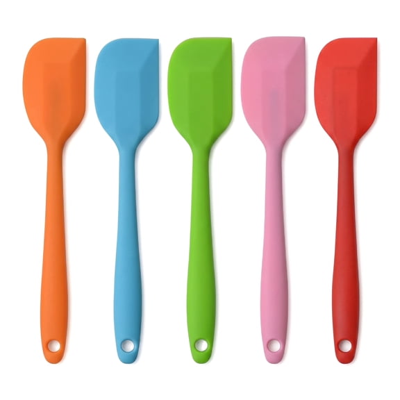 Silicone Spatulas, 8.5 inch Small Rubber Spatula Seamless One Piece Design Heat Resistant Non-Stick Flexible Scrapers Baking Mixing Tool (5 Pieces)
