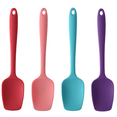 Silicone Spatulas, Rubber Spoon Spatula Heat Resistant One Piece Design Seamless Non-Stick Spoonulas