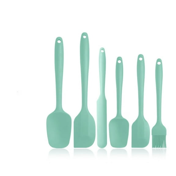 Silicone Spatulas Set,Rubber Spoon Spatula Heat Resistant Spoonula One Piece Design Seamless Spatula Non-Stick Scrapers Baking Mixing Tool (Light Green)