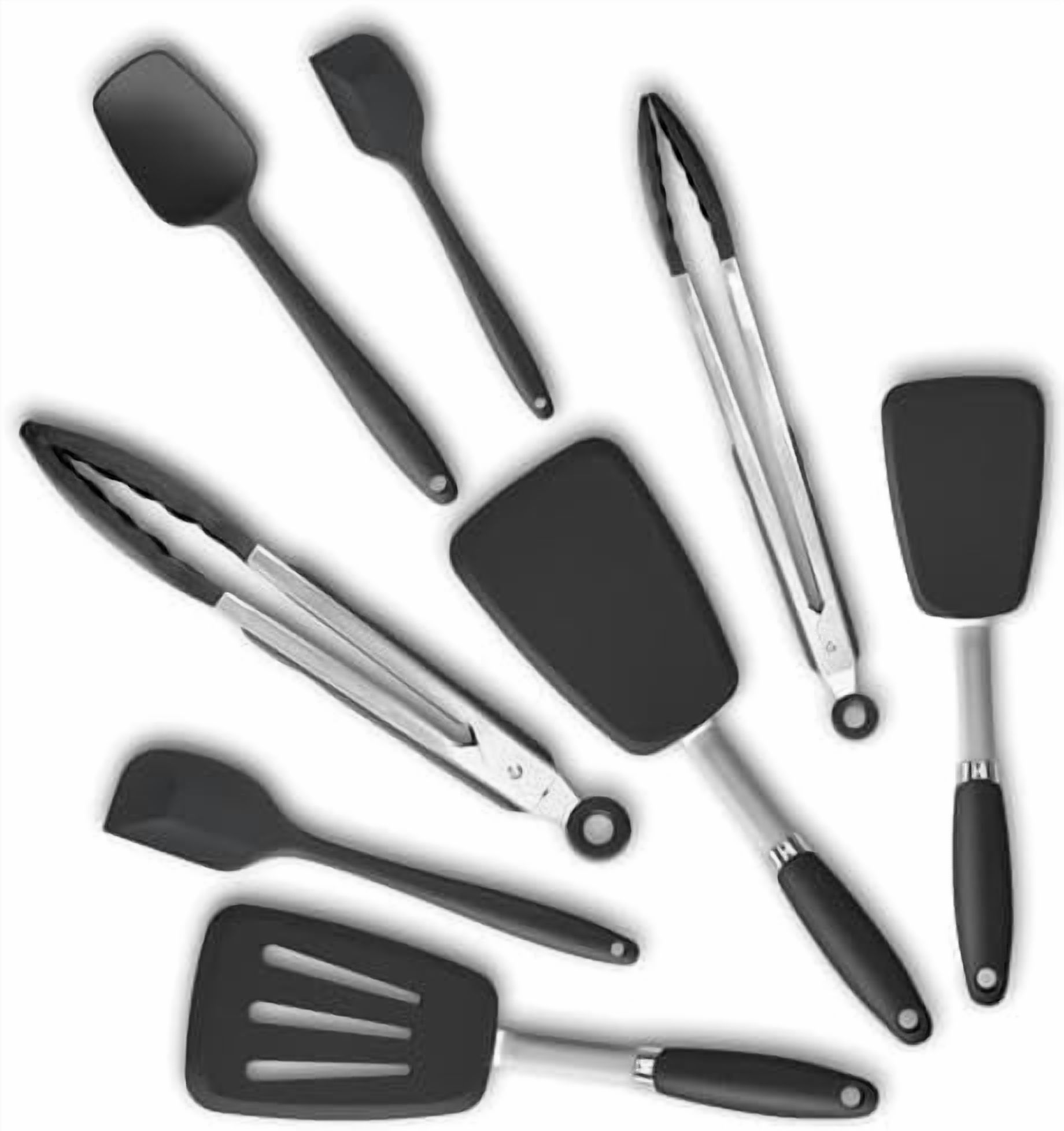 Silicone Spatulas Set Turners Tongs Cooking Utensils Set High Heat ...