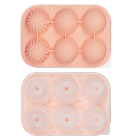 Silicone Sphere Ice Cube Mold, Pink, 1 Piece For Whiskey Cocktails Beverages