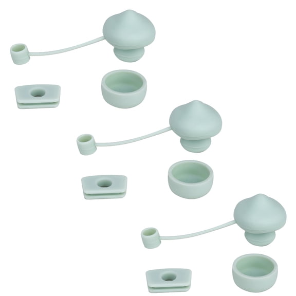 Silicone Spill Proof Stopper 9pcs, Straw Topper Tumbler Accessories with 3 Round Leak Stopper, 3 Square Spill Stopper and 3 Straw Covers Cap for Stanley Cup 40oz/30oz Straw CoverGreen