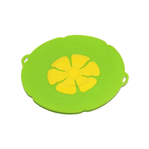 Silicone Spill Stopper Lid, Heat Resistant Green Flower Shaped 10.2 Inch Pot Cover, 1 Pack Multi Functional Kitchen Cookware Accessory, Prevent Boil Over Splatter for Cooking Pans Stockpots