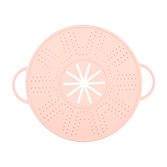 Silicone Spill Stopper Lid Round Oil Splash Guard Mat Heat Resistant with Handles for Home Kitchen Use