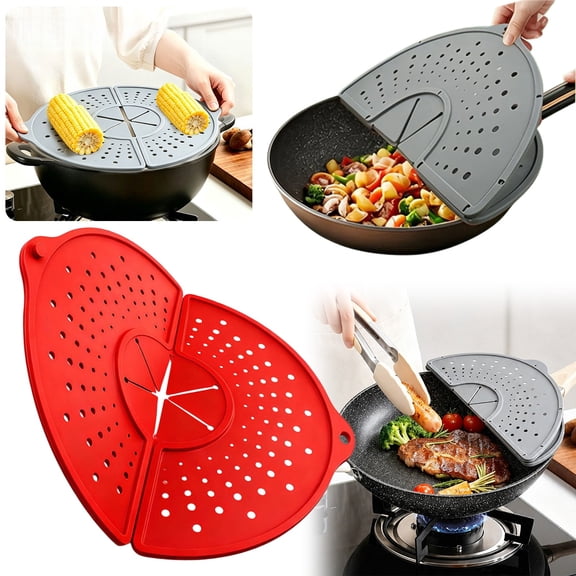 Silicone Splash Guard Hand Mixer Splatter Guard Splatter Guard for Mixer Non-stick Oil Splatter Guard Foldable Multi-use Grease Trivet Mat Silicone Splatter Screen Dishwasher Safe