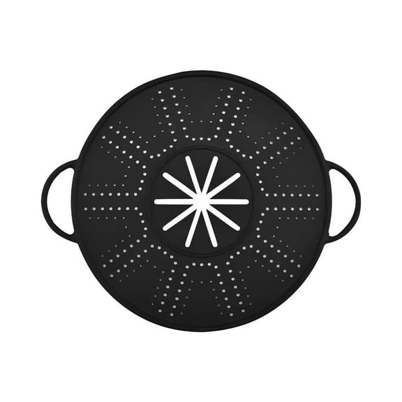 Silicone Splatter Proof Lid 12 Inch Frying Pan Cover, Multi Purpose Heat Resistant Tripod Dishwasher Safe, Universal Pot Lid (A)