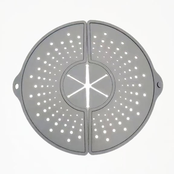 Silicone Splatter Screen For 10, 11 and 12 Inch Frying Pan, Foldable Splash Guard, Multi-Use Grease Splatter Guard/Trivet Mat, 12" Non-Stick Oil Splatter Guard, Dishwasher Safe, BPA Free, Gray