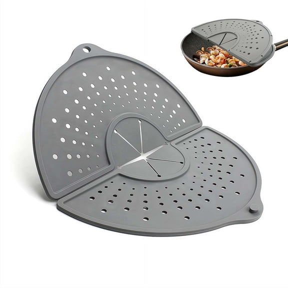 Silicone Splatter Screen For 10, 11 and 12 Inch Frying Pan, Foldable Splash Guard, Multi-Use Grease Splatter Guard/Trivet Mat, Non-Stick Oil Splatters Guards, Dishwasher Safe