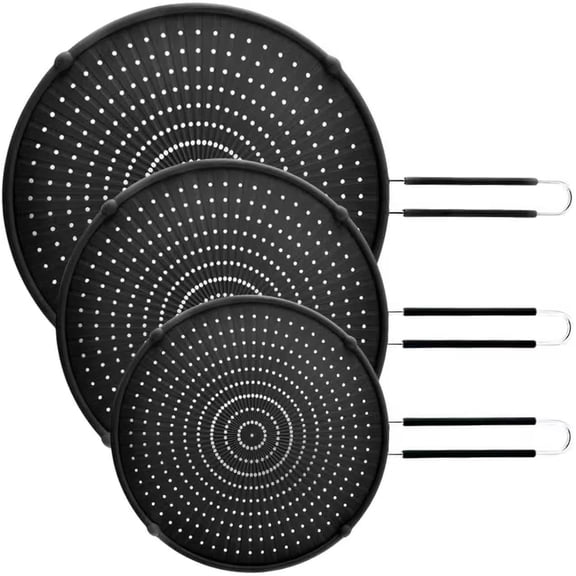 Silicone Splatter Screen for Frying Pan,Grease Splatter Guard,Heat-Resistant Splatter Guards for Cooking,Dishwasher Safe (9.8", 11.4", 13")