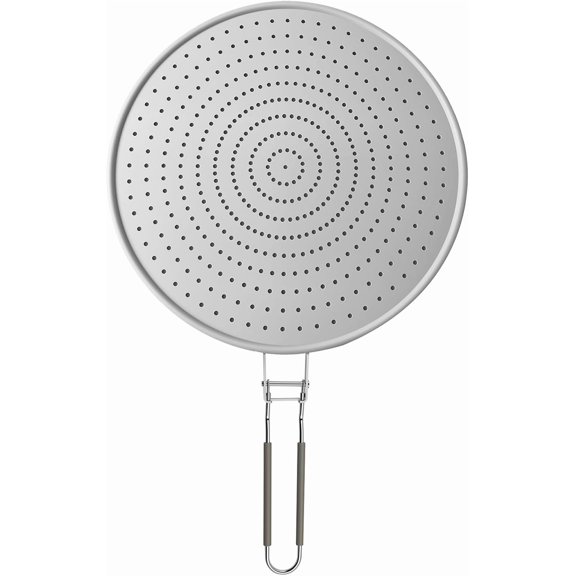 Silicone Splatter Screen for Frying Pan 13 Inch - Grease Splatter Guard with Foldable Handle, Dishwasher Safe & Never Rusts, Fits Most Pans for Stove Top & Bacon Cooking
