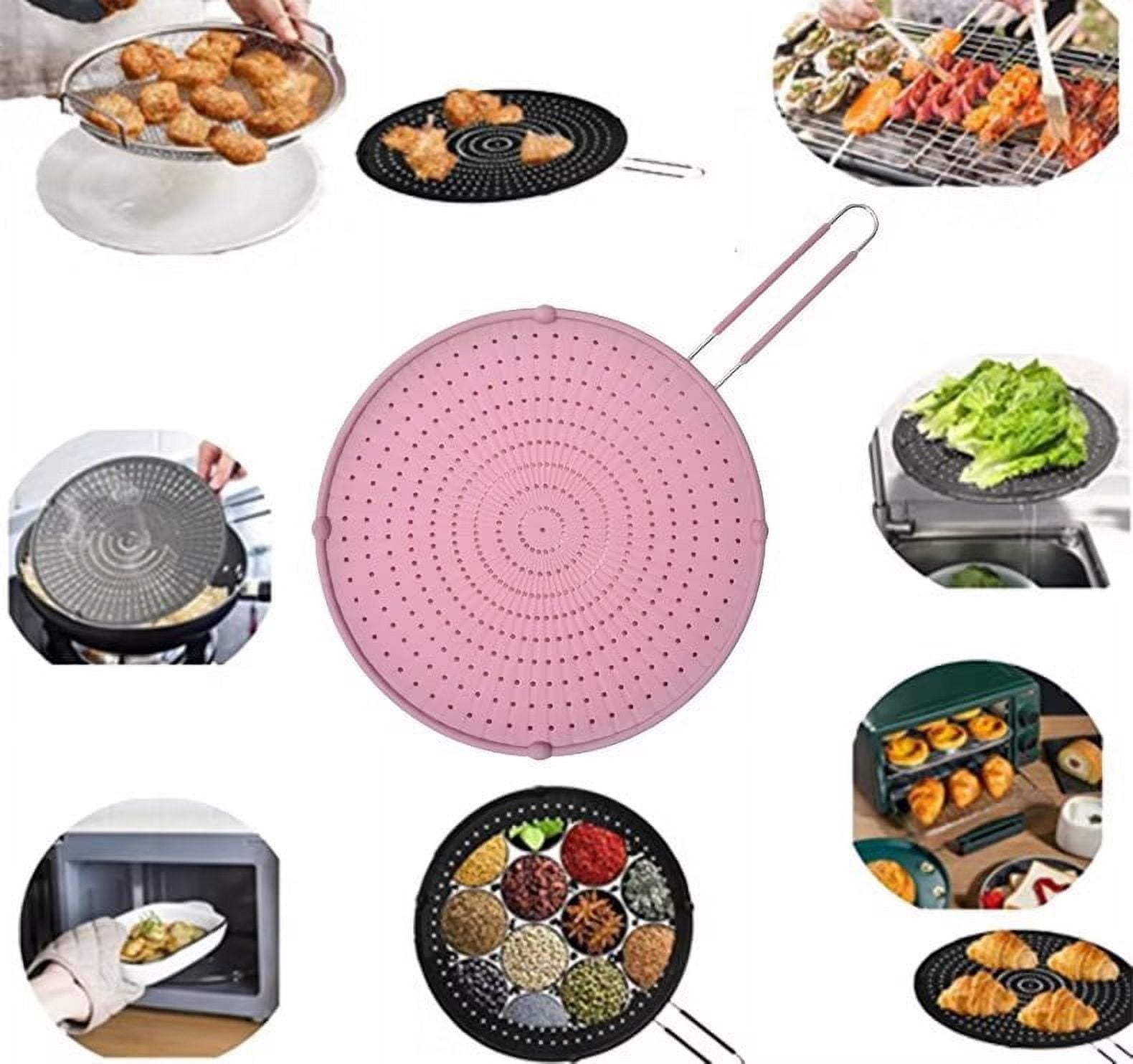 12.5 Silicone Splatter Screen Pan Cover,Oil Splash Guard,Heat Insulation  Cooling Mat,Non-Stick Universal Pan Cover for Frying Pan, - Yahoo Shopping