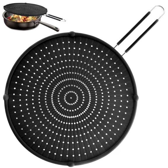 Silicone Splatter Screen for Frying Pan,13inch Grease Splatter Guard,Heat-Resistant Splatter Guards for Cooking,Dishwasher Safe