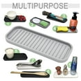 thumbnail image 1 of Silicone Sponge Holder Kitchen Sink Organizer Tray Dish Caddy Soap Dispenser, Scrubber Spoon Holder, Dishwashing Accessories (Gray, 1 Pack), 1 of 7