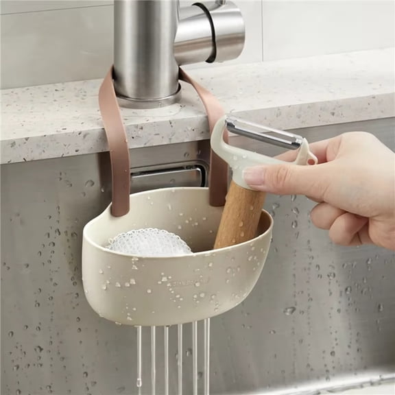 Silicone Sponge Holder for Kitchen Sink Caddy, Saddle Faucet Caddy Sink Organizer for Sponges, Scrubbers, Soaps