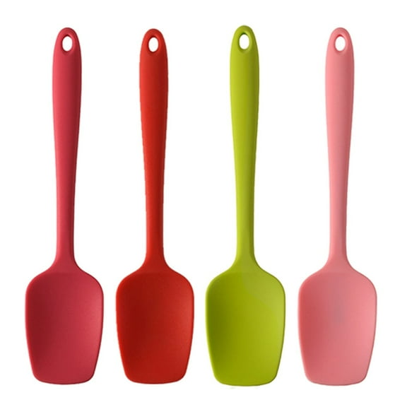 Silicone Spoon Spatula Set of 4 - 600°F Heat Resistant Non-Stick Rubber Spoonula, Seamless Silicone Kitchen Cooking Scraper Utensil - Mixing, Stirring, Baking & Cooking Scrapers(Multicolor,8.2x1.7")