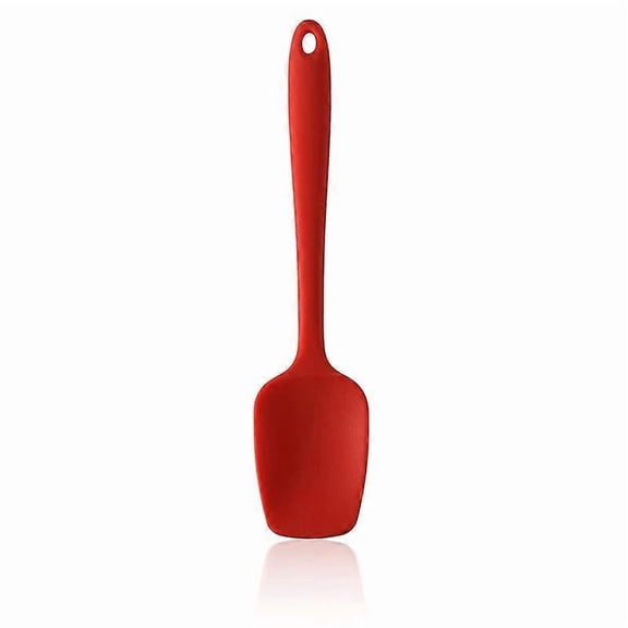 Silicone Spoon Spatula Set, 600F High Heat Resistant BPA-Free Flexible Rubber Scraper, Cooking Mixing Baking Kitchen Utensils Set of 2 pieces red