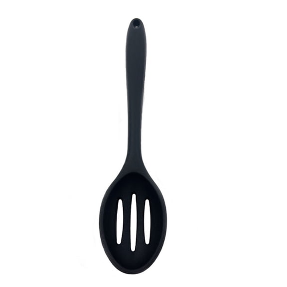 Silicone Spoons For Cooking 10.6 Inch Large Nonstick Serving Spoons Heat Resistant Slotted Spoon For Mixing & Stirring Kitchen Cooking Utensils, Dishwasher Safe(Black) Home Decor