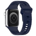 thumbnail image 1 of Silicone Sport Band Compatible with Apple watch bands  45mm 44mm 41mm 40mm 38mm 42mm 49mm Imitation Textured Bracelet Replacement iwatch Series 9 8 7 se 6 5 4 3 2 1 Ultra Wristbands, 1 of 9