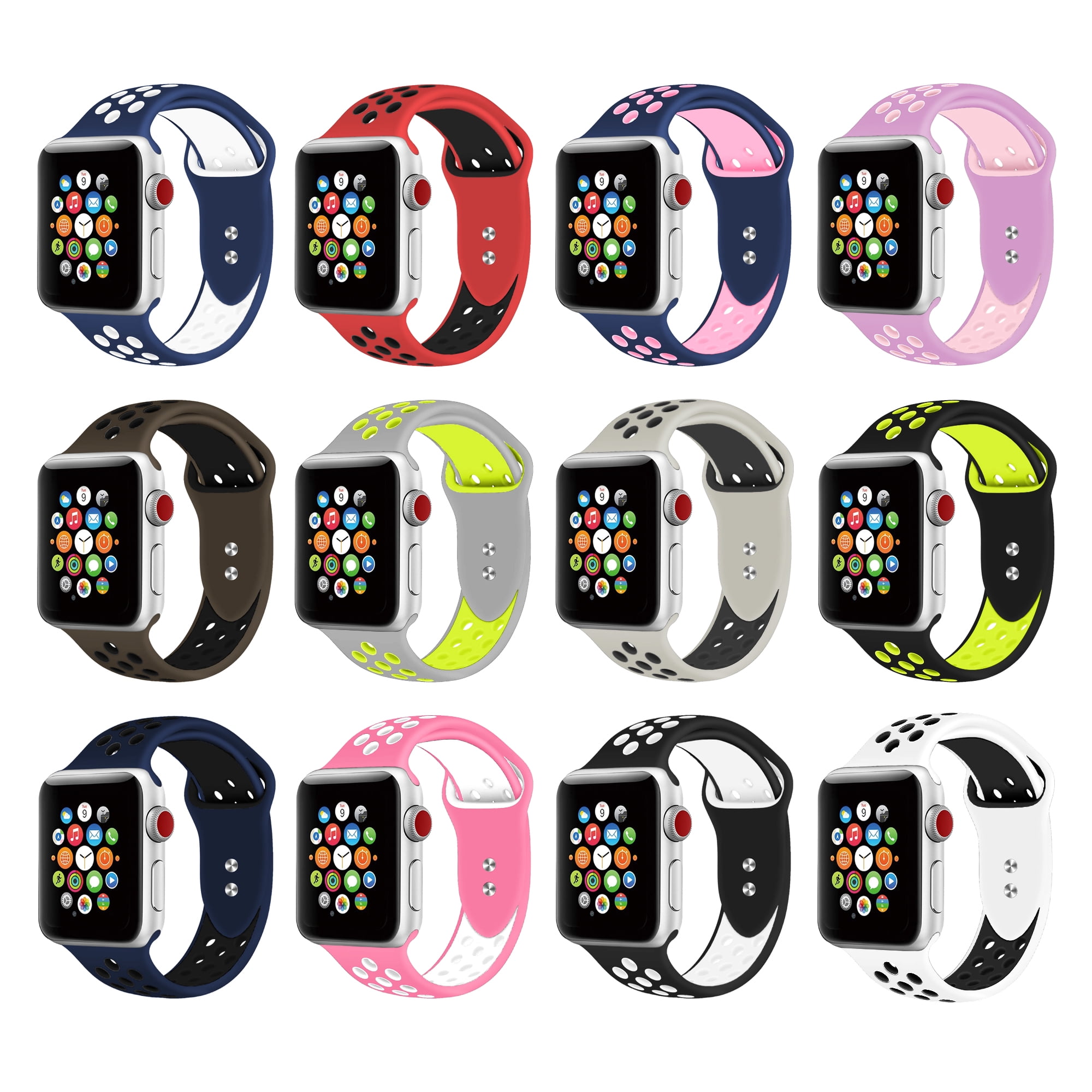 Silicone Sport Band for Apple Watch Band 38mm 40mm 42mm 44mm Replacement Strap Band Compatible for iWatch Series 1 4 19 Colors