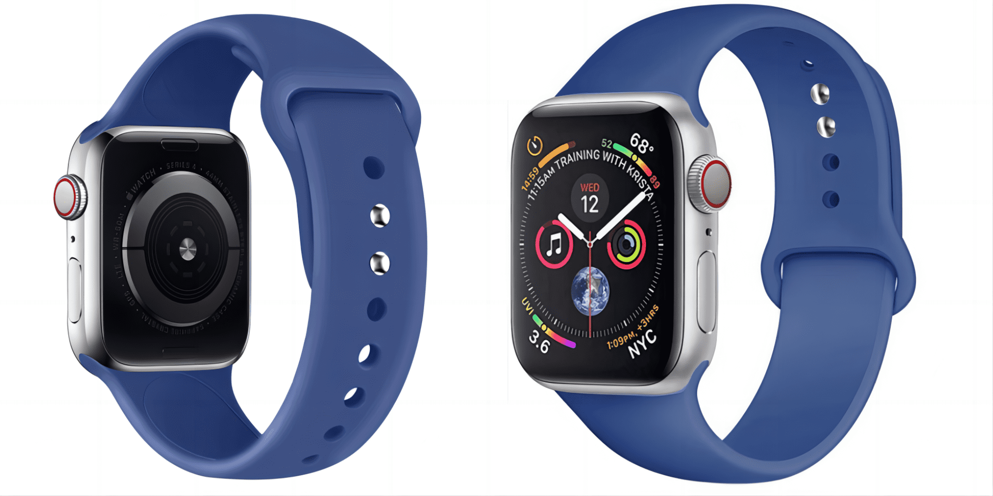 Silicone Sport Replacement Band 38mm 40mm with Adjustable 