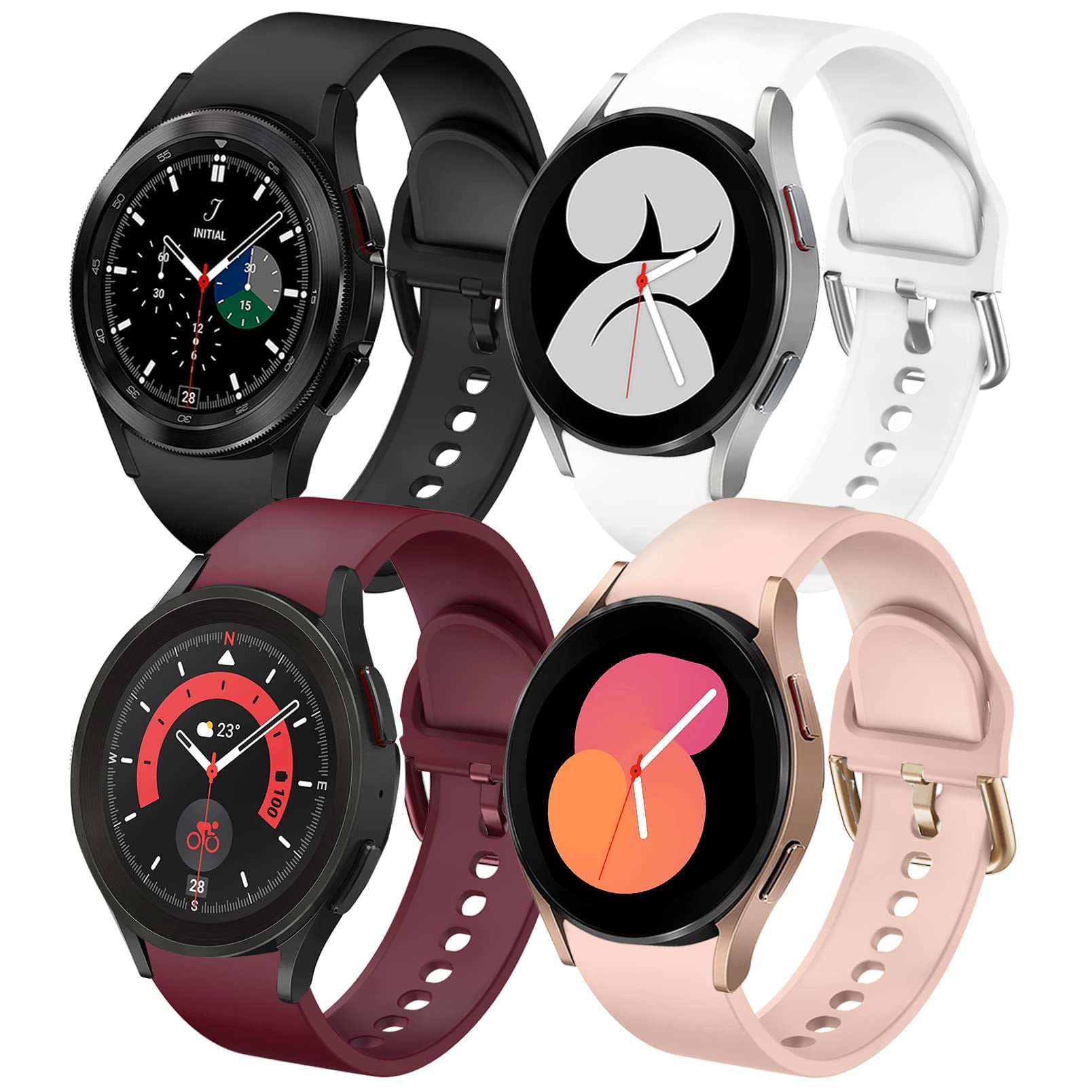 Silicone Sport Replacement Watch Band for Samsung Galaxy Watch 5 Watch 5 Pro 20mm Soft Adjustable Strap for Galaxy Watch 4 Galaxy Watch 4 Classic Women Men Walmart