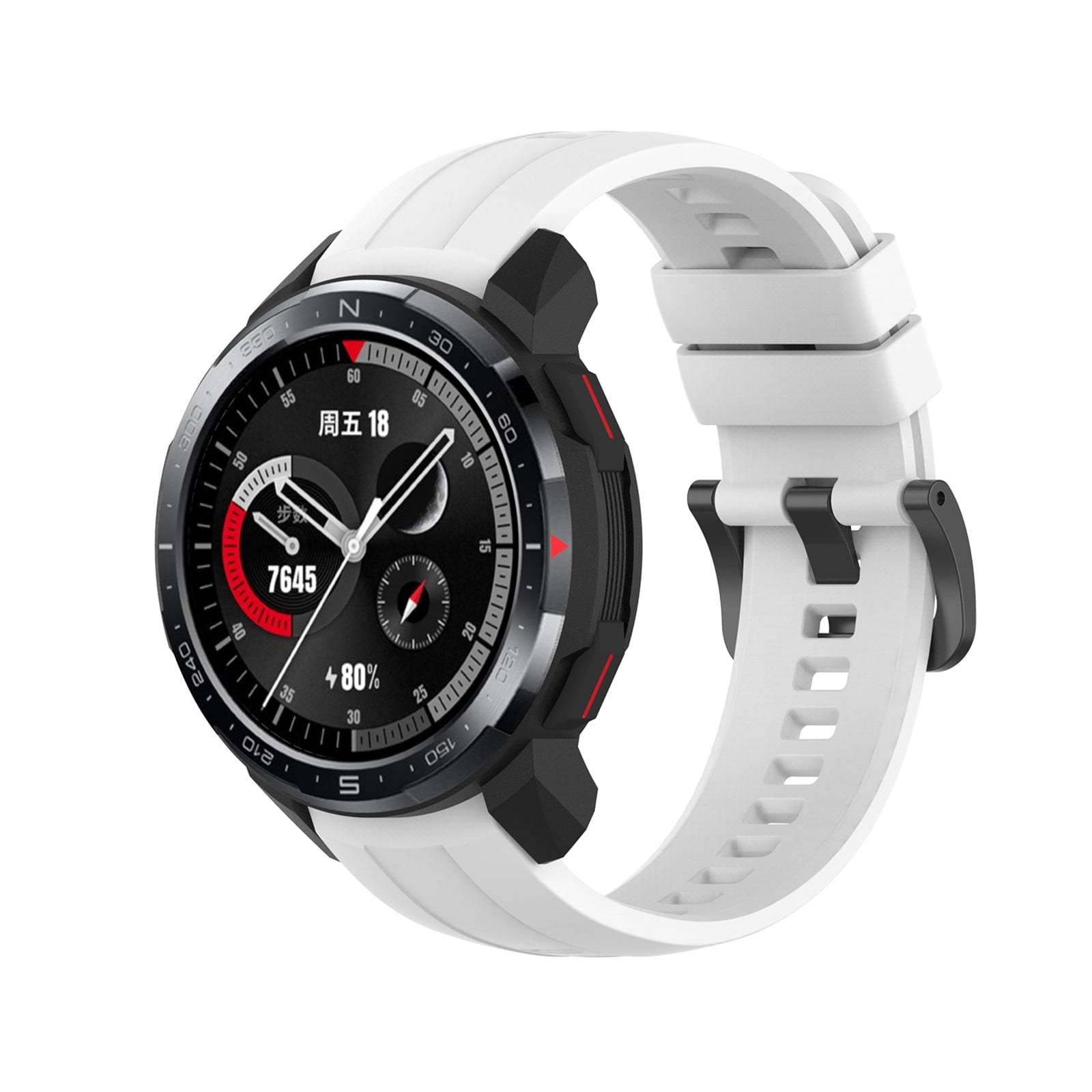 SkyBand Cinturino In Silicone Per Smartwatch Matrix PowerWatch 2 - Traspirante, Morbido, Classico, Taglia Unica 140-200mm - copertina