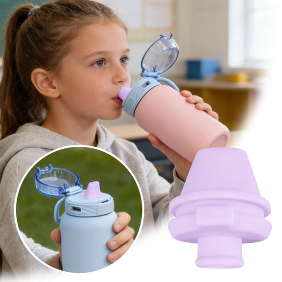 Silicone Spout Replacement for Ello Stainless Steel Water Bottles Leakproof Seal Food Grade Durable Easy to Install for 18 22 32 and 40 Ounce Bottles Purple