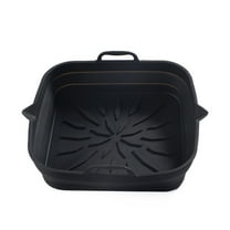 Silicone Square Air Fryer Baking Tray Foldable Air Fryer Liners Non Stick Fried Chicken Basket Mat Grill Pan