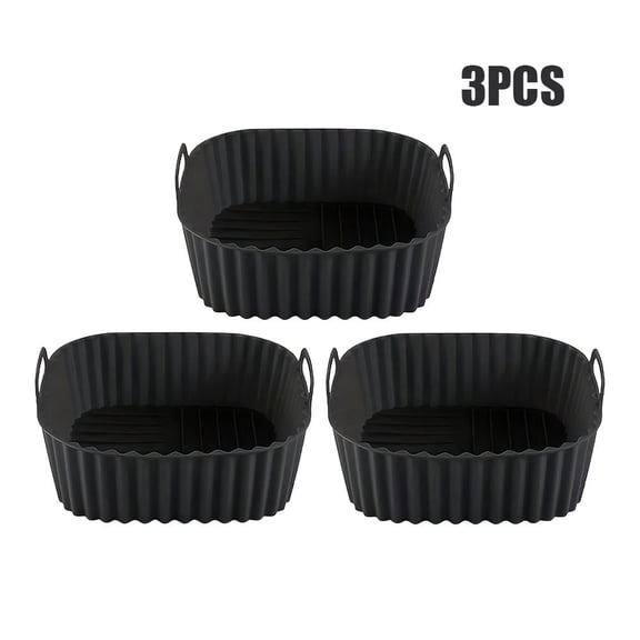 Silicone Square Baking Liner for Air Fryer – Heat-Resistant Non-Stick Reusable Kitchen Insert,3Pcs