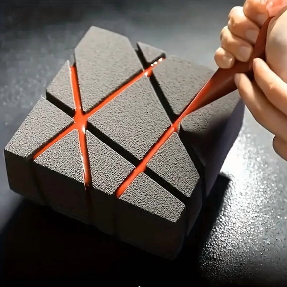 Silicone Square Cake Mold - Modern Diagonal Irregular Design for Weddings and Special Occasions