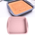 thumbnail image 1 of Silicone Square Cake Pan 8X8 In Pink, Reusable Baking Pan, Kitchen Pans, By Kingtowag, 1 of 6