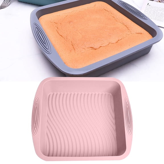 Silicone Square Cake Pan 8X8 In Pink, Reusable Baking Pan, Kitchen Pans, By Kingtowag