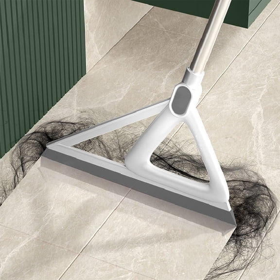 Silicone Squeegee Broom, Silicone Floor Scraper, Multifunctional Silicone Besom with Detachable Stainless Steel Handle for Home Bathroom Cleaning Liquid Pet Hair
