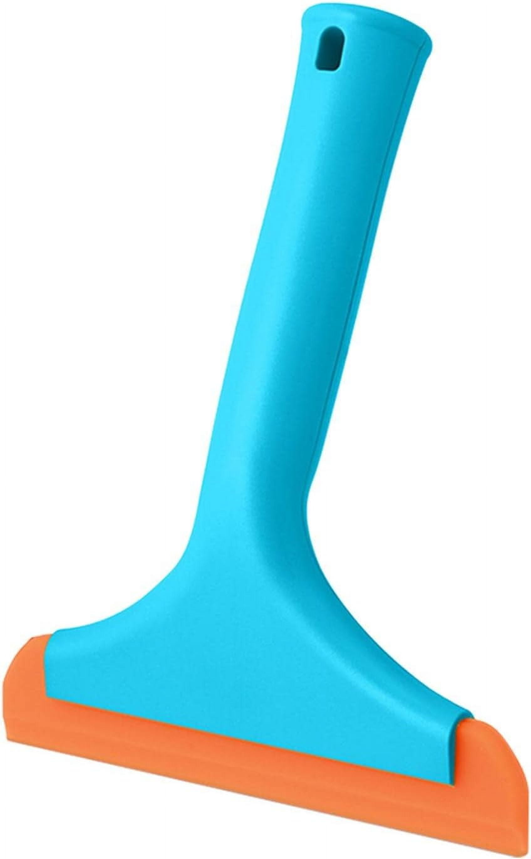 Silicone Squeegee for Shower Glass Door, 6 Inch Small Squeegee for Window Cleaning All-Purpose Windshield Cleaning Tool for Car Window, Windshield, Mirror, Bathroom(Blue)