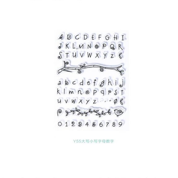 Silicone Stamps for DIY Scrapbooking Photo Album Decorative Cards Making Stamp Sheets Alphanumeric Pattern Clear 10~21.5x10~20Cm