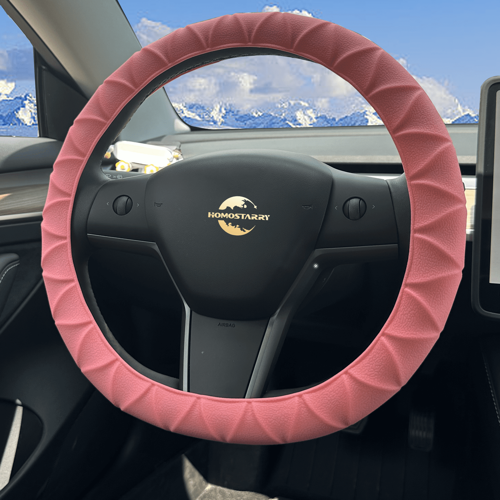 XUKEY Silicone Steering Wheel Cover – Massage Grip, Anti-Slip, Universal Fit 36–38.5cm