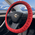 thumbnail image 1 of Silicone Steering Wheel Covers Red 12.6-15 inch Non-slip Car Steering Wheel Cover for Women Men Well Grip Universal Fit for Most Cars, SUV, Pick-up Trucks, 1 of 6