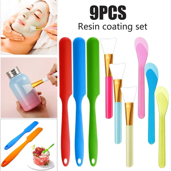 Silicone Stir Stick Kit, Silicone Stir Sticks Epoxy Brushes for Mixing Resin, Epoxy, Liquid, Paint, Making Craft Tumblers ?9?