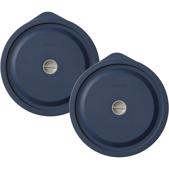 Silicone Storage Cover Lids Replacement for Pyrex 7402-PC 7 Cup Glass Bowls, 2 Pack Dark Blue