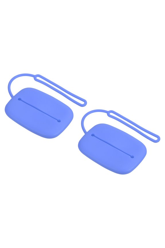 Silicone Storage Pouch Mini Key Organizer Bag with Lanyard for Keys Card, Dark Blue, 2 Pack