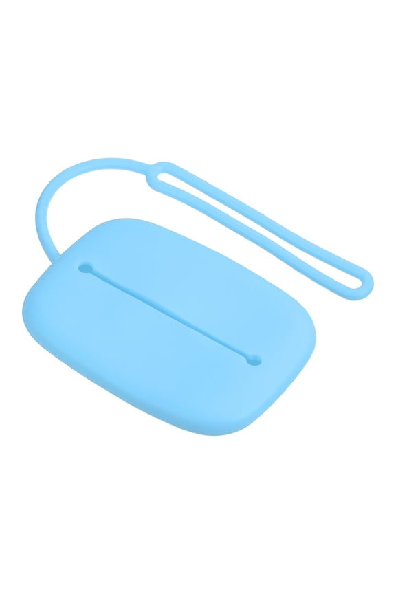 Silicone Storage Pouch, Mini Key Organizer Bag with Lanyard for Keys Headphone Card, Sky Blue