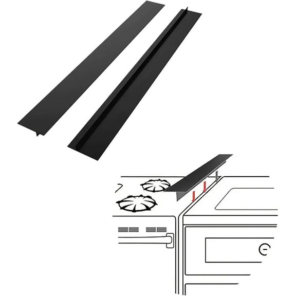 Silicone Stove Gap Covers (2 Pack), Stove Gap Guard, Heat Resistant Oven Gap Filler, Easy Clean,25 Inches, Black