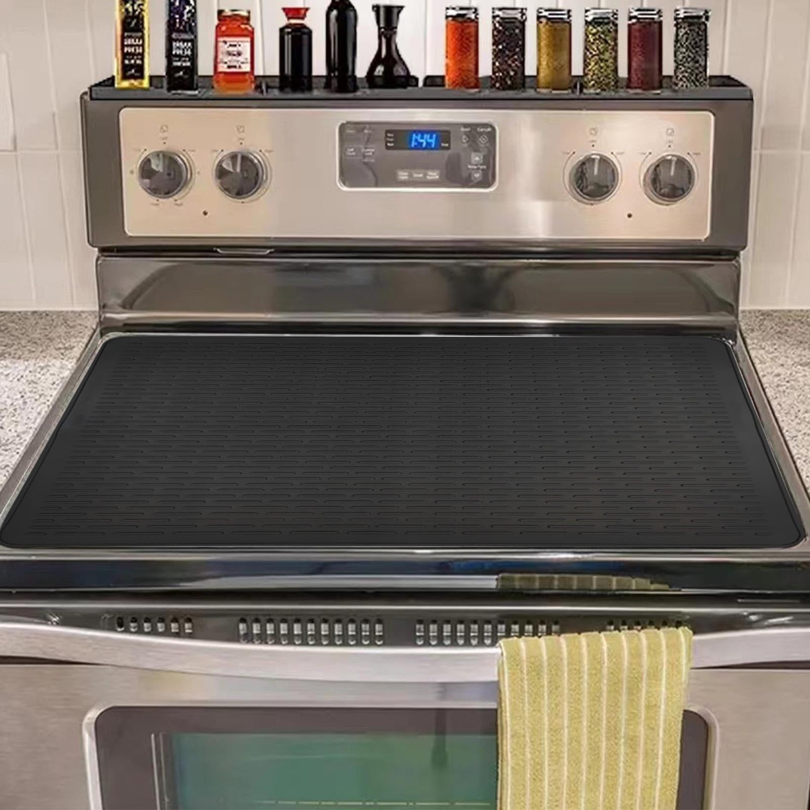 Silicone Stove Top Cover – Heat Resistant Stove Mat for Glass Cooktop, Non Slip Kitchen Counter Protector & Dish Drying Mat for Electric Stove Protection