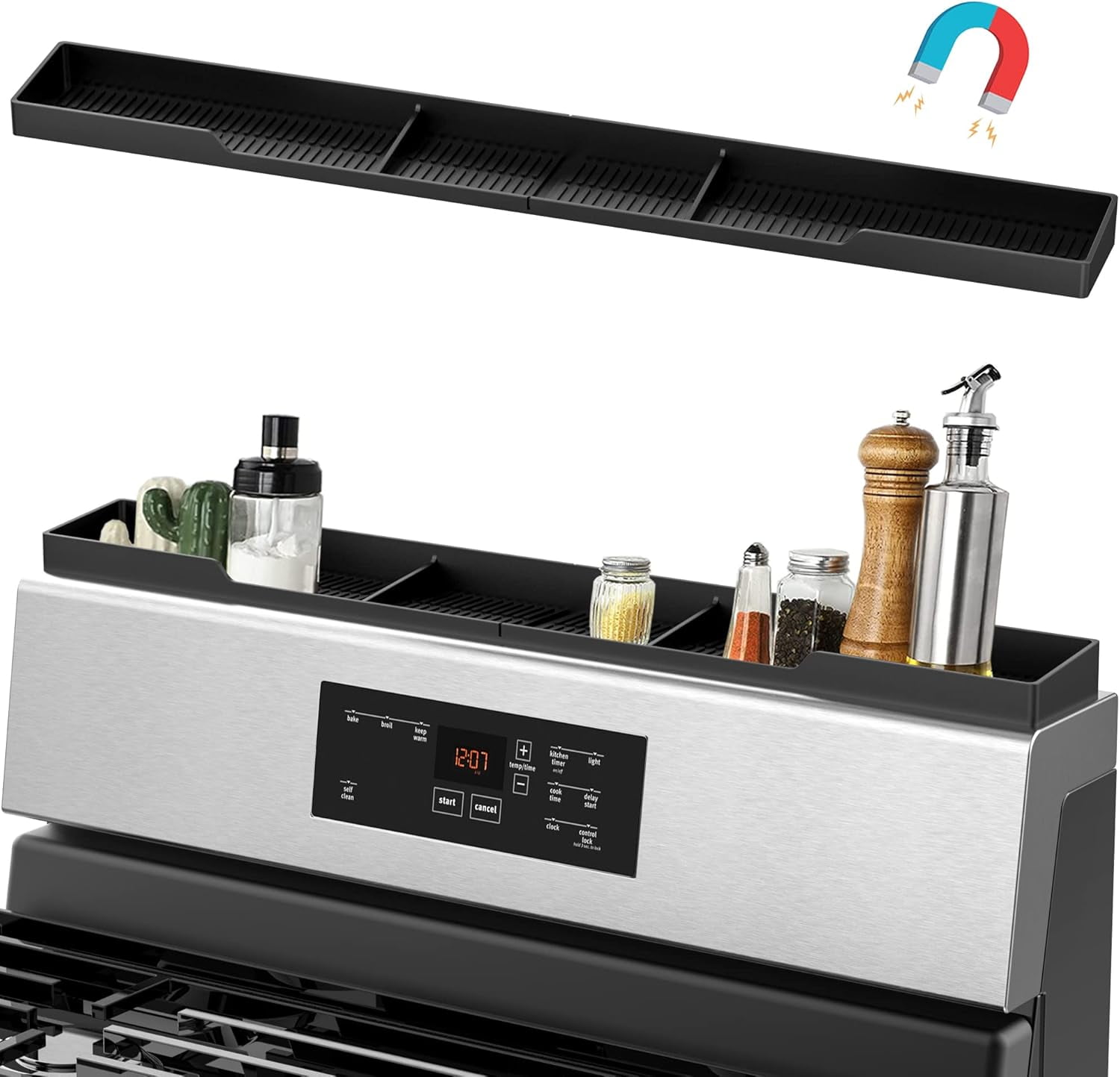 Silicone Stove Top Shelf 30", Over Stove Top Shelf for Kitchen